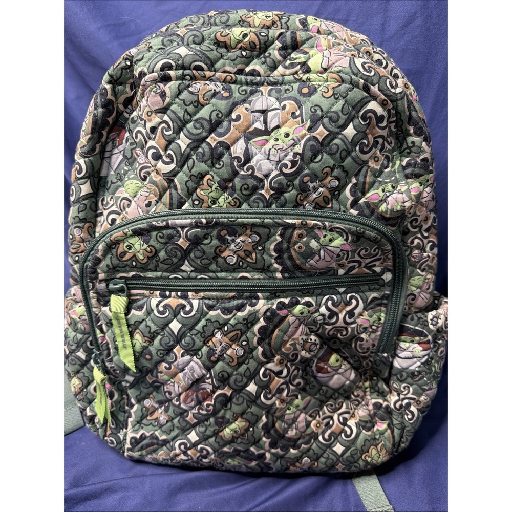 Vera Bradley Star Wars Grogu The Mandalorian Medallion Campus Backpack Quilted